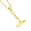 Cool Stainless Steel Necklace 18k Yellow Gold Plated Claw Hammer Pendant Necklace for Men Women Super Cool Hiphop Necklace Jewelry4775486