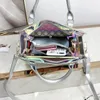 Transparent Hologram Hand Bags Ladies 2018 New Fashion Laser Crossbody Handbag PVC Female Big Tote Girl Clear Purses Bolso Mujer1243t