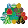 10pcs/lot 26ml hexagon with bee assorted color silicone container for Dabs wax Silicone Jars