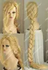 Cosplay Party Tangled,Rapunzel Blonde Braids 150CM Long COS Wig Hair Free Shipping