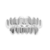 Uwin Silber Gold Farbhip Hop Zähne Grillz große Größe 8pcs Top Bootom Grillz Set mit Silikon -Vampir -Zähnen Party Schmuck 11395175273950