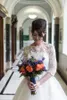 3 4 długie rękawy koronkowe suknie ślubne
