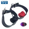 Mantre Safe Latex Ny Fetish Bondage Open Mouth Gag Bite Head Harness Restraints Erotiska Oral Fixation Sexleksaker För Par Y18100703