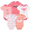 Summer Baby Vestiti Boy Girl 5 Pz / lotto Abiti per il corpo Abbigliamento Baby Abbigliamento Body Boy Boy Ropa Tuta Neonato 0 3 6 9 mesi Costume