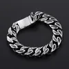 15mm Punk Rock Bike Chain Bracelet 316 Stainless Steel Skeleton Skull Charm Bracelets Hiphop Cool Men's Biker Wrap Bangle Jewelry