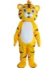 2018 haute qualité chaud adulte mignon marque dessin animé nouveau professionnel en peluche jaune tigre mascotte Costume déguisement