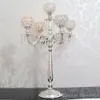 Elegant Tall metal and crystal candelabra centerpieces wedding gold silver candle holders 5 arm candelabrum table centerpiece decoration