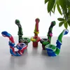 Pipe à main en silicone avec bol en verre Remplacement Dab Silicone de qualité alimentaire Pipes à fumer colorées Herb Silicone Rig Hookah Bongs pipe à main