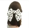 Аксессуары для волос Прибытие ткани DOT Print Big Bow Женщины Barnettes Взрослые задние клипы