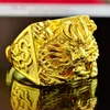 ヒップホップ24Kゴールドドラゴンデザイン指輪中国のドラゴンリングバンドリング女性男性恋人の結婚指輪