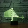 3D Golden Gate Bridge Night Light Touch Table Optical Illusion Lamps 7 Färg Byt ljus Hemdekoration Xmas Birthday GI278L