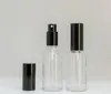 Wholesale USA UK Clear Glass Spray Bottles 30ml Portable Refillable Bottles With Perfume Atomizer Black Cap 440pcs/lot Free DHL