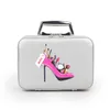 Professionelle Make-up-Tasche mit High-Heel-Muster, tragbar, Cartoon-Make-up-Koffer, Beauty-Koffer, Kofferraum, tragbare Coametic-Tasche