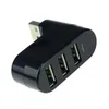 Roterbar Höghastighet 3 Port USB Hub Portable 2.0 USB Splitter Adapter för Notebook Tablet Computer PC Perpherals Tillbehör Gratis Ship