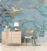 Wall Papers Home Decor Mode Vintage Luxe Blauwe Bronzing Text TV Achtergrond Wallpaper Wallpaper voor Muren 3 D