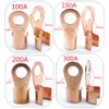100PCs Open Barrel Copper Crimp Ring Terminal Lugs Sortiment Set Kit 10a - 300a