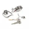 Male Chastity Device Stainless Steel Chastity Cage With Urethral Catheter Arc-Shaped Cock Ring Penis Ring Sex Toys For Men Y1892804