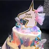 Unicorn Cake Topper Party Cake Topper Dzieci Happy Birthday Prysznic Dziecko Urodziny Dekoracji Kreskówka Koń Cupcake Picks YFA60