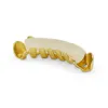 14K Real Vergulde Onregelmatige Dental Grills 8 Tanden Bodem Caps Lagere verwijderbare Hip Hop Body Sieraden