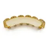Gold Color Iced Out Teeth Grin Top Bottom Bling Men Women Jewelry New5598053