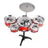 Plugue Tamanho Leve Mini Crianças Crianças Praticar Drum Instrument Portátil ABS Tambor De Aço Inoxidável Conjunto Com Cadeira