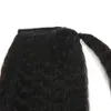 アフリカのポニーテールの人間の髪の伸び尾瀬焼きキンキーストレートポニーテールのヘアピースクリップの巾着ポニーテール100g-160g自然色