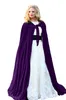 Longue velours de Noël à capuche Cape de mariée Capes hiver Halloween longueur de plancher veste de mariage demoiselle d'honneur Wraps9509341