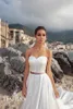 2019 Satin Wedding Dresses A Line Sweetheart Big Bow Belt Court Train Sleeveless Country Beach Wedding Dress Detachable Sleeves Bridal Gowns