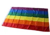 600pcs Rainbow Flag 3x5ft 90x150cm Lesbisk Gay Pride Polyester LGBT Flag Banner Polyester Rainbow Flagga för dekoration