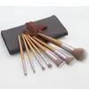 Ensemble de pinceaux de maquillage couleur bois, 7 pièces, pour fond de teint, fard à paupières, correcteur, Blush, outil de beauté pour femmes, nouvelle collection