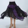 Ruffle Full Circle Circular Waltz Ballroom Practise Dance Skirt Long Two Tone Ballroom Flamenco National Dance Practice Wear Skirts Costumes