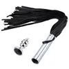 PU Frusta in pelle Bondage Flogger Ass Sculacciata Metallo Anal Butt Plug Ano Massaggiatore Schiavo in giochi per adulti Fetish Sex Toys Per coppie2380789