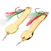 Cucchiaio da pesca con esca in metallo Jig Bait Crankbait Casting Sinker Cucchiai con piume Treble Hooks per trota Bass Spinner Baits9076318