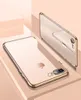 Métal de galvanoplastie Clear Case Soft TPUSilicone Couverture de protection anti-choc pour iPhone X 8 7 6 6 S Plus Samsung S8 S9 Plus cas