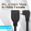 HDMI كابل مايكرو HDMI إلى HDMI أنثى HD محول كابل الهاتف المحمول الكمبيوتر اللوحي إلى رأس كبير D- نوع المنفذ الصغير