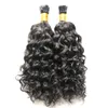 10quot26quot Brazilian Curly Wave Human Hair Extensions I Tip Hair Extensions Human 100G 100S Glue Fusion keratin stick tip h9761126