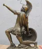 13 "Western Art sculpture Estátua de Bronze Shield guerreiro soldado