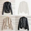 S-4XL New Winter Large Size Women Leather Coats Moto&biker Cool Zippers Leather Jacket Big Size Female PU Outerwear J733