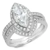 Mode Noble 14K Platinum Diamond Engagement Engagement Bridal Ring Love Diamond Ring Storlek 6 7 8 9 10