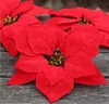 Rosso 100p Dia 20cm 7 87 Simulazione artificiale Poinsettia di seta Fiore di Natale Fiori decorativi2068