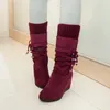 34-44 Nouveau intérieur 2024 Soulent les bottes du milieu, Femelle Fode Hiver Beau manche Martin Chaussures grande taille