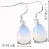 Luckyshine Friend Family Gift Natural Moonstone WhiteTeardrop Shaped 925 Sterling Silver Wedding Dangle Hook Boucles d'oreilles pour les femmes