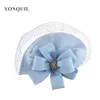 Fascinateurs de cheveux chapeau derby royal grands voiles de couvre-chef avec boucles accessoires de cheveux sur pinces à cheveux pour femmes dames coiffure de mariage S1252955