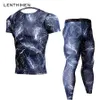 2018 Crossfit Ensembles Chemise de Compression Hommes Armée Vert Camo 3D T-shirt MMA Rashguard Bodybuilding Leggings Fitness TShirts Joggers17487685