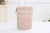 Geometric Printed Barrel Shaped Travel Cosmetic Storage Bag Nylon Drum Washable Makeup Organizer Pouch259S
