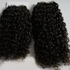 Mongolian Kinky Curly Tape In Hair Extensions 200g Afro Kinky Curly Remy Hair På Lim Tape PU Skin WeT Veft Osynlig 80st