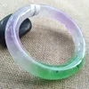 56MM Certified Grade A Natural Lavender Green Jadeite Bracelet Jade Bangle H451