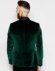 Wysokiej jakości Green Velvet Men Wedding Tuxedos Doskonały Groom Tuxedos Shawl Lapel Center Vent Men Blazer 2-częściowy garnitur (kurtka + spodnie + krawat) 1584