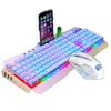 Klawiatura do gier Metalowa Klawiatura i zestaw myszy USB Przewodowe Podświetlenie Klawiatury do pulpitu i Notebook Oddychanie Lights Optical Keyboards and Myszy