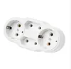 OOTDTY European Type Conversion Plug 1 TO 4 Way EU Standard Power Adapter Socket 16A Travel Plugs AC 110~250V